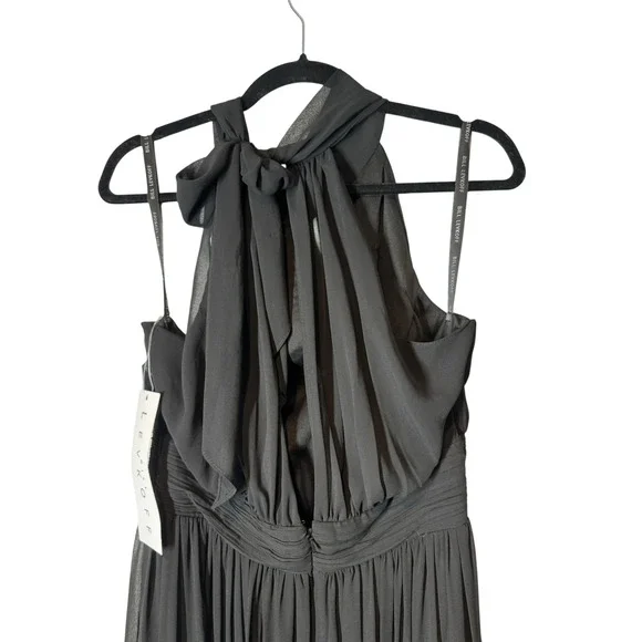 NWT Bill Levkoff Black Chiffon Halter Neck Maxi Dress Formal Gown 1503 Size 14 NWT Bill Levkoff Black Chiffon Halter Neck Maxi Dress Formal Gown 1503 Size 14